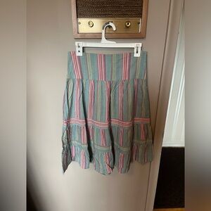 H&M Striped Multicolor Midi Skirt
